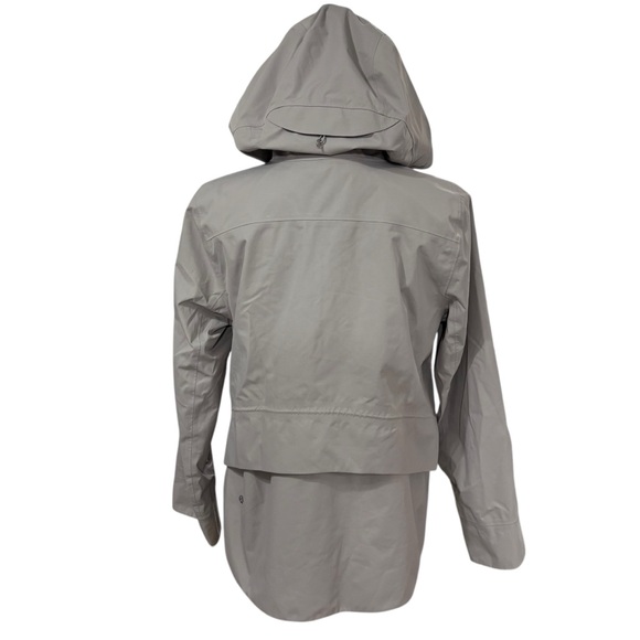 Lululemon Everyday Getaway Jacket Dark Chrome Gray Waterproof Hood Zipper Size 4 - Picture 5 of 11